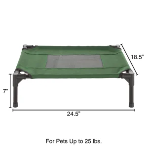 24.5 x 18.5 PETMAKER Portable Elevated Cot-Style Pet Bed for Cat or Dog - Green